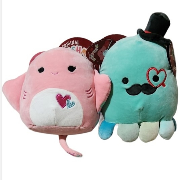 Kellytoy Other - Squishmallows Eiko & Saxa stingray octopus 2023 Valentines early release 8-9 in